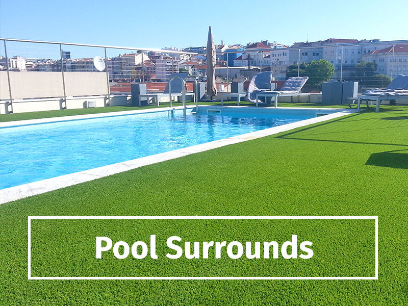 swimming pool surround with artificial grass