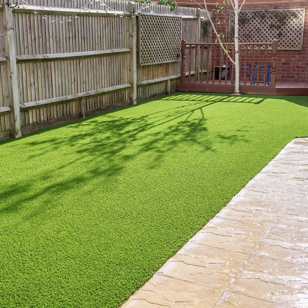 garden path with imitation grass lawn