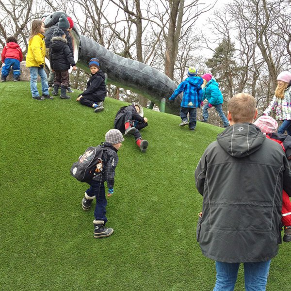 play area with fake grass